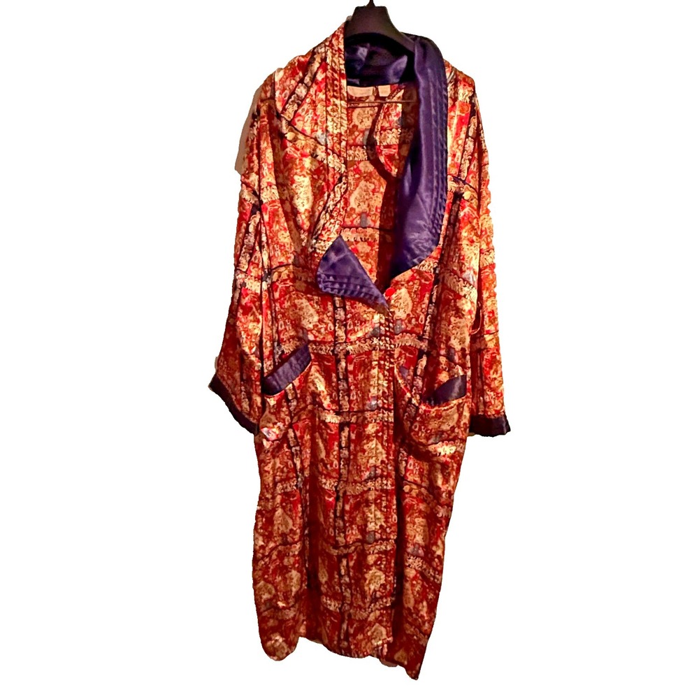 Vintage Victorias Secret Womens M/L Gold Label Circus Tapestry Robe Missing Belt